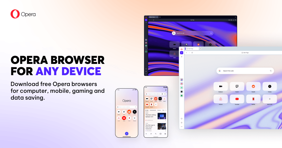 Opera 浏览器 112.0.5197.39 – 绿色便携版 [绿色版]