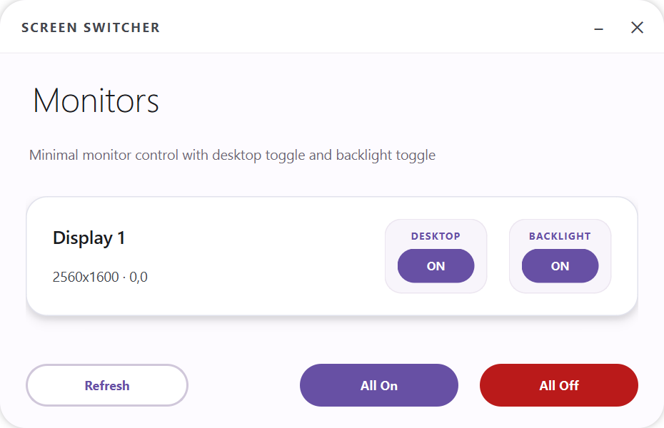 QtScreenSwitcher - 管理多个屏幕的软件